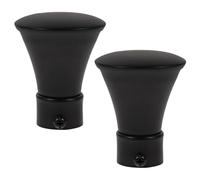 YARNOW Remates para Tapas de Barras de Cortina de Hierro Negro Diámetro 22mm 2 Piezas Decoración Moderna para Cortinas en Ventanas Fácil de Desmontar