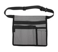 YARNOW Riñonera para herramientas, bolsa organizadora resistente con 3 bolsillos, cinturón portaherramientas ajustable de un solo lado para electricistas, mecánicos y contratistas, color gris.