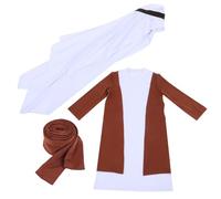 YARNOW Ropa de pastor de Dubai halloween árabe porque disfraz de juan bautista bastón de pastor de halloween traje bíblico disfraz de caballero vestido arabe poliéster