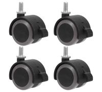 YARNOW Ruedas Giratorias Resistentes de 1.5 Pulgadas para Sillas de Oficina Capacidad de Carga de 132 Libras y Rosca M8 X 15 MM, Juego de 4 Piezas para Muebles y Escritorios Ruedas