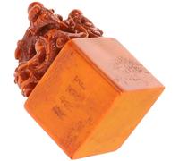 YARNOW Sello de Piedra Natural para Tallado Manual Diy, Material de Piedra Naranja Agarre Cómodo, Adecuado para Caligrafía y Expresión Tradicional