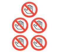 YARNOW Señal de Advertencia de No Tocar Adhesiva, Etiqueta de Seguridad Industrial 40 Mm, 5 Piezas, Calcomanía Autoadhesiva para Maquinaria y Superficies Lisas, Señalización de