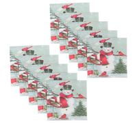 YARNOW Servilletas Impresas Navideñas 100 Piezas Papel de Seda Diseño de Muñeco de Nieve para Fiestas Decoración de Mesa Restaurante Uso Desechable