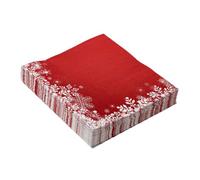 YARNOW Servilletas Navideñas Rojas de Papel de Dos Capas, Desechables y Fáciles de Usar para Eventos Festivos y Mesas de Fiesta, Paquete de 20 Hojas