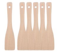 YARNOW Set de 6 Espátulas de Madera para Cocinar y Hornear, Diseño Ergonómico Pequeño para Mantequilla, Crema y Pizza, Utensilios Resistentes para Cocina Familiar