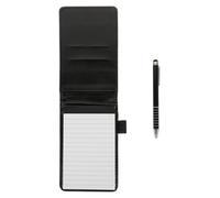 YARNOW Set de Cuaderno de Bolsillo Negro Bolígrafo Metálico, Bloc de Notas Portátil de 50 Hojas Pautadas, Práctico y Fácil de Llevar para Trabajo y Estudio