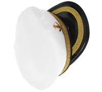 YARNOW Sombrero de Capitán Cinta Dorada, Poliéster Resistente, para Hombre, Fiesta, Cosplay y Navegación, Talla Única Ajustable, Bordado Decorativo