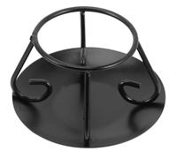 YARNOW Soporte de Caldero de Hierro Fundido Negro, Alta Durabilidad y Fácil de Limpiar, Accesorio para Cocina y Estante para Ollas en Escritorio Calefactor