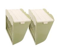 YARNOW Soporte para Jaula de Mascotas 2 Pcs, Comedero para Conejos y Cobayas Rejilla de Acero y Tapa, Color Verde, Organizador de Alimentación Antipérdida para Hámster y Chinchillas,