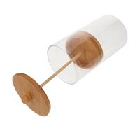 YARNOW Soporte para Pajitas Reutilizables Acrílico Transparente Tapa de Madera, Organizador de Pajitas y Varillas para Bebidas, Almacenamiento para Cocina y Cafetería 17X8 CM