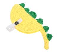 YARNOW Suéter Tejido de Tortuga para Animales Pequeños con Diseño 3D de Dinosaurio en Lana Amarilla, Cálido y Duradero para Fiestas de Carnaval y Aventuras al Aire Libre en Invierno