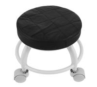 YARNOW Taburete Giratorio Corto con Ruedas, Asiento de PU y Plástico Negro, Funcionalidad para Pedicuras y Espacios de Belleza Color Aleatorio