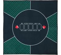 YARNOW Tapete de Mesa de Póker Rectangular de Tela Verde Diseño Impreso, Antideslizante, Fácil de Transportar y Almacenar para Juegos de Viaje