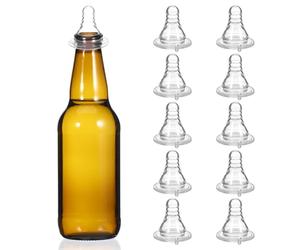 YARNOW Tapones para Tetinas de Silicona Grado Alimenticio, 10 Unidades, Diámetro 3,7 Cm, para Botellas de Cerveza y Jugo, Accesorio Divertido para Fiestas y Reuniones de Adultos