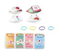 YARNOW Tarjetas Didácticas Infantiles de Letras Números y Colores 4 Piezas Resistentes y Seguras Herramienta Educativa Temprana para Aprender Inglés y Vocabulario Básico