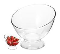 YARNOW Tazón Multifunción Transparente para Postres y Frutas, Frutero Delicado de Plástico Resistente, Accesorio de Cocina para Hogar y Restauración, Adecuado para Servir Helados y