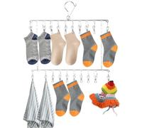 YARNOW Tendedero Plegable de Acero Inoxidable con 20 Clips para Ropa Gruesa y Abrigos de 2 Niveles Diseño Resistente y Ahorra Espacio para Adecuado para Apartamentos Pequeños y