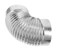 YARNOW Tubo de Estufa de Acero Inoxidable, Codo Chimenea 15 CM | Diámetro 10cm, Uso Interior y Camping, para Estufas de Pellet y Leña, Color Plata