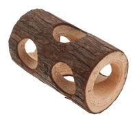 YARNOW Túnel de Madera Natural para Hámster y Conejo Forma de Árbol Hueco, Juguete para Masticar Que Mejora la Agilidad y Decora el Hogar Marrón