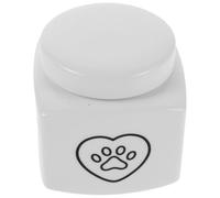 YARNOW Urna para Cenizas de Mascotas de Cerámica en Color Claro Diseño de Corazón y Huellas, Capacidad 500 Ml, Caja Conmemorativa para Perros y Gatos, Soporte para Cenizas Resistente