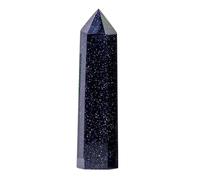 YARNOW Varita de Piedra de Cristal Natural Hexagonal Forma de Columna, Piedra de Cristal Azul para Decoración de Oficina y Colección, Fácil de Transportar y Meditar