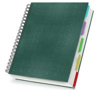 Yarotm Cuaderno A4 Rayas - Bloc de Notas A4 Tapa Dura Verde Oscuro 21x28.5cm - 100GSM Lined 7mm Papel Notebook con Separadores - 120 Hojas/240 Páginas Libreta Espiral para Apuntes, Colegio, Viaje