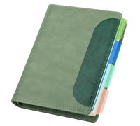Yarotm Cuaderno A5 Cuadriculado - Verde Libreta Cuero PU - 100g/m² Libreta A5 Cuadricula 5mm - 14x21cm Bloc de Notas A5-120 Hojas/240 Páginas Cuaderno de Anillas - Notebook Recargable