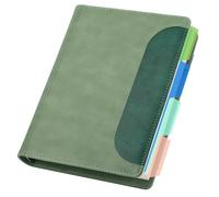 Yarotm Cuaderno A5 Lineas - 1 PC Libreta Cuero PU - 14x21cm Bloc de Notas A5-100GSM Libreta A5 Rayas Recargable - 240 Páginas/120 Hojas Cuaderno de Anillas - Verde Notebook Diario
