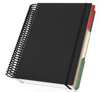 Yarotm Libreta A4 Cuadricula - Cuaderno Espiral 23.5x29.8cm - 90g/m² Papel Cuaderno A4 Cuadriculado 5mm - Negro Bloc de Notas A4-120 Hojas/240 Páginas Notebook Diario Tapa Blanda y Espiral