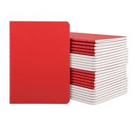 Yarotm Libreta A6-24PCS Pack Notebooks A6 10x14cm - 100GSM Rayado 7mm Papel Bloc de Notas Tapa Blanda Rojo - 30 Hojas/60 Páginas Cuaderno Raya para Apuntes, Diario de Viaje