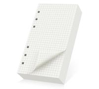 Yarotm Refill Paper A6-180 Hojas Archivador de 6 Agujeros 9.5x17.2cm - 100GSM Hojas Papel de Recambio de Cuadriculado 5mm - Recargas de Papel para A6 Anillas Insertos de Cuadernos Diarios Agenda