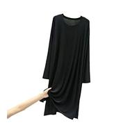 YAROVA Camisones De Mujer - Algodón Cómodo Camisón Camisones De Manga Larga para Mujer Primavera Suelta Otoño Vestido De Noche Camisón Femenino Ropa para El Hogar Ropa De Dormir Negro XL