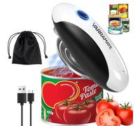 YARRAMATE Abrelatas Eléctrico Automático - Abridor de Latas, Botes y Tarros Sin Esfuerzo, Accesorio de Cocina de Manos Libres para Frascos Sellados con Aplastador, 1 Unidad