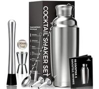 YARRAMATE Coctelera Profesional de Acero Inoxidable 304- Kit Cocktail con Boston Shaker, Jigger y Medidor - Set Coctelería Bartender
