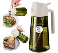 YARRAMATE Dispensador de Aceite de Oliva Juego con Scuro Protezione Dalla Luce, 470ml 2 en 1 Spray de Cocina, Verde Pulverizador de Aceite de Calidad Alimentaria (Blanco)