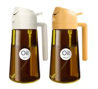 YARRAMATE Dispensador de Aceite de Oliva Juego con Scuro Protezione Dalla Luce, 470ml 2 en 1 Spray de Cocina, Dispensador y Pulverizador de Aceite de Calidad Alimentaria para Cocina (Naranja y Blanco)