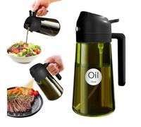 YARRAMATE Dispensador de Aceite de Oliva Juego con Scuro Protezione Dalla Luce, 470ml 2 en 1 Spray de Cocina, Verde Pulverizador de Aceite de Calidad Alimentaria (Negro)