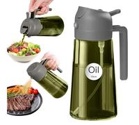 YARRAMATE Dispensador de Aceite de Oliva Juego con Scuro Protezione Dalla Luce, 470ml Spray de Cocina 2 en 1, Verde Dispensador y Pulverizador de Aceite de Calidad Alimentaria (gris)