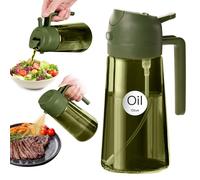 YARRAMATE Dispensador de Aceite de Oliva Juego con Scuro Protezione Dalla Luce, 470ml Spray de Cocina 2 en 1, Verde Dispensador y Pulverizador de Aceite de Calidad Alimentaria (verde oliva)