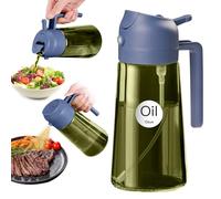 YARRAMATE Dispensador de Aceite de Oliva Juego con Scuro Protezione Dalla Luce, 470ml Spray de Cocina 2 en 1, Verde Dispensador y Pulverizador de Aceite de Calidad Alimentaria (marina)
