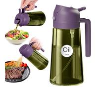 YARRAMATE Dispensador de Aceite de Oliva Juego con Scuro Protezione Dalla Luce, 470ml Spray de Cocina 2 en 1, Verde Dispensador y Pulverizador de Aceite de Calidad Alimentaria (púrpura)