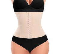 YARRCO Fajas Reductoras Mujer Abdomen Moldeadora Corset Reductor Adelgazante Waist Trainer Bustier Top Cintura Faja Postparto Cinturón Faja Colombiana Corsé Shapewear Ajustables (Beige,M)