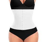 YARRCO Fajas Reductoras Mujer Abdomen Moldeadora Corset Reductor Adelgazante Waist Trainer Bustier Top Cintura Faja Postparto Cinturón Faja Colombiana Corsé Shapewear Ajustables (Blanco,XL)
