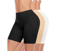 YARRCO Shorty Anti Frottement Muslo Femme sous Jupe Invisible Legging Court sans Couture Cicliste Bragas Boxer Short sous Robe sous Jupe, #2 Negro+beige+blanco, M