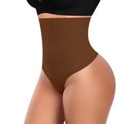 YARRCO Tanga Faja Reductora Mujer Invisible Braguita Moldeadora Adelgazante Vientre Plano Cintura Alta sin Costuras Postparto Shapewear Control de Barriga Thong String (Marrón,L)