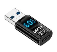 Yarryuter 1 Adaptador USB 3.2 con Pantalla LED Digital, 10 Gbps, 36-60 W, Medidor de Potencia, Probador, Chip Inteligente, Transmisión de Datos, Extensión USB C B