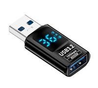 Yarryuter 1 Adaptador USB 3.2 con Pantalla LED Digital, 10 Gbps, 36-60 W, Medidor de Potencia, Probador, Chip Inteligente, Transmisión de Datos, Extensión USB C