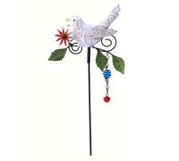 Yarryuter 1 Pieza Metal para Jardín Pájaros,Estaca Metal para Pájaros,Campanilla Viento con Campana,Decoración Al Aire Libre,Navidad,Jardín, Decoración de Pájaros, Carillón de Viento, A