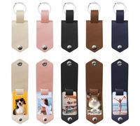 Yarryuter 10 Llaveros de Metal en con Cubierta de para Sublimación, Llaveros de Transferencia de de PU