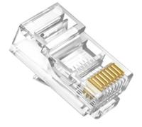 Yarryuter 100 Conectores RJ45 CAT6 de Paso con Extremo de Cristal Chapado en, 8P8C, Crimpeado UTP, Conector Modular de Red Ethernet Estándar.